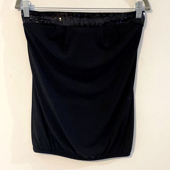 Candie's Tops - Candies, Black Strapless Top w/Sequin Trim, Size S, EUC